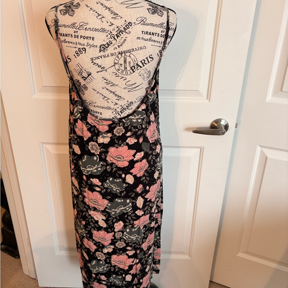 Spell Black Maxi Dress with Pink Floral Print XL. EC - Picture 7 of 10